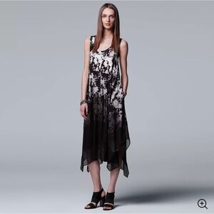 Vera Wang Maxi Dress Simply Vera Vera Wang Sz M EUC Black White Gray‎